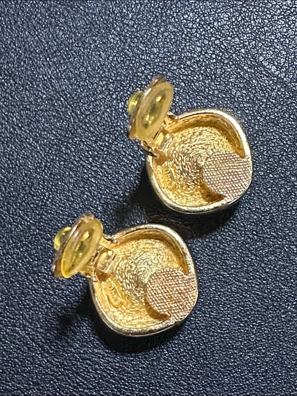 Christian Dior Gold Crystal Vintage Clip On Earrings